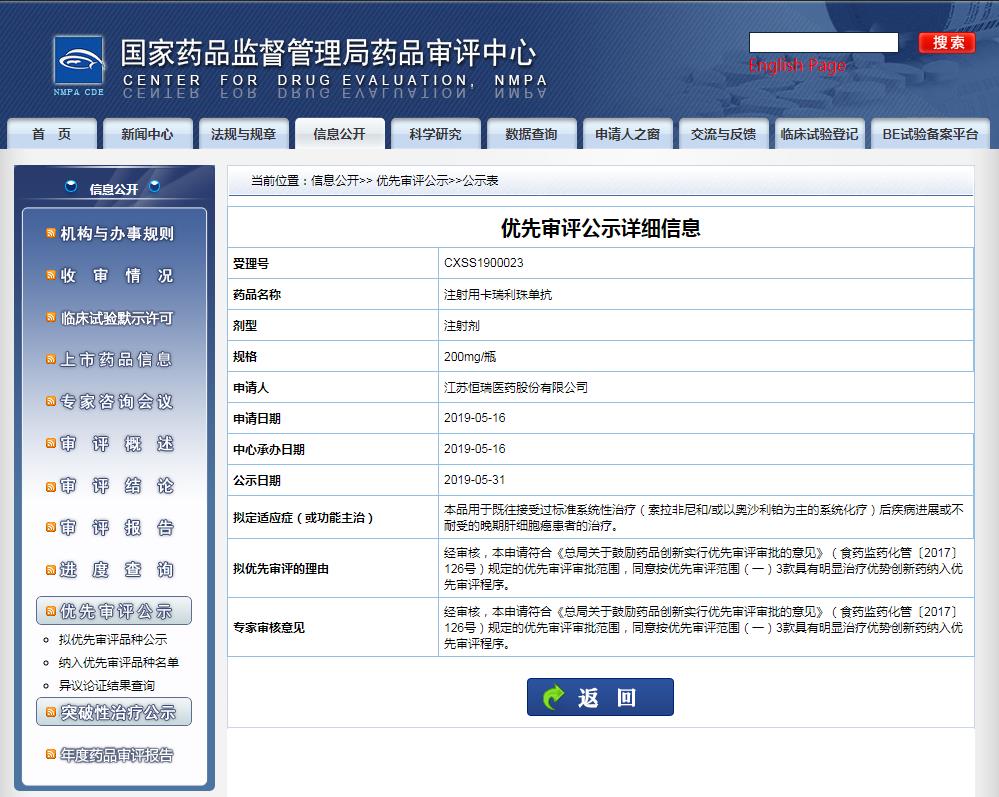 注射用卡瑞利珠單抗