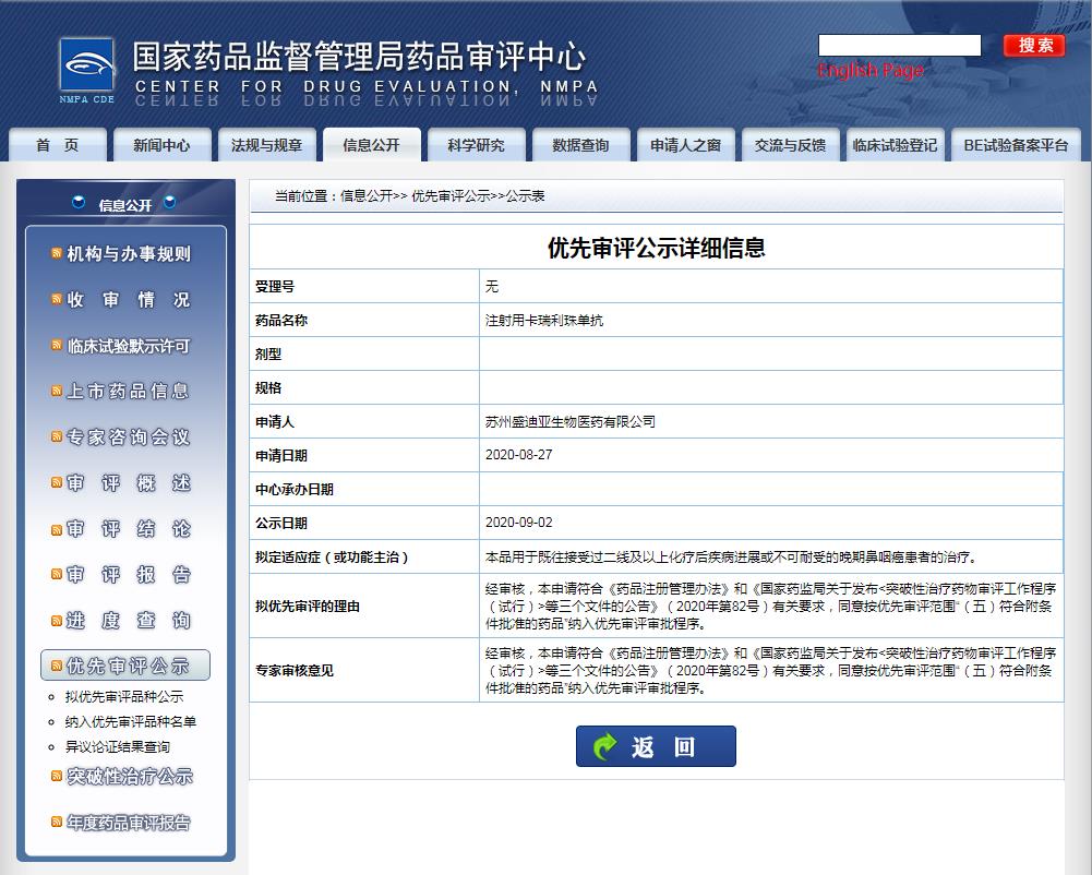 注射用卡瑞利珠單抗