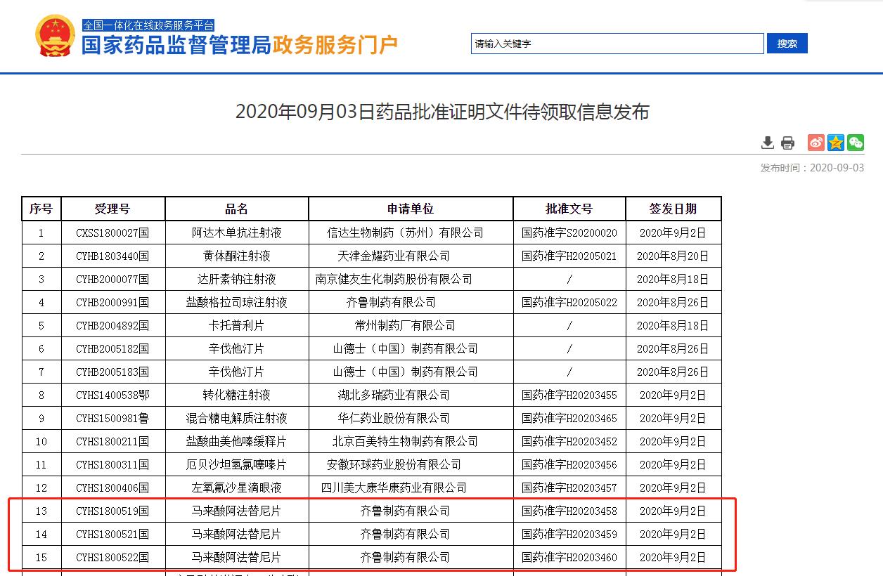阿法替尼片